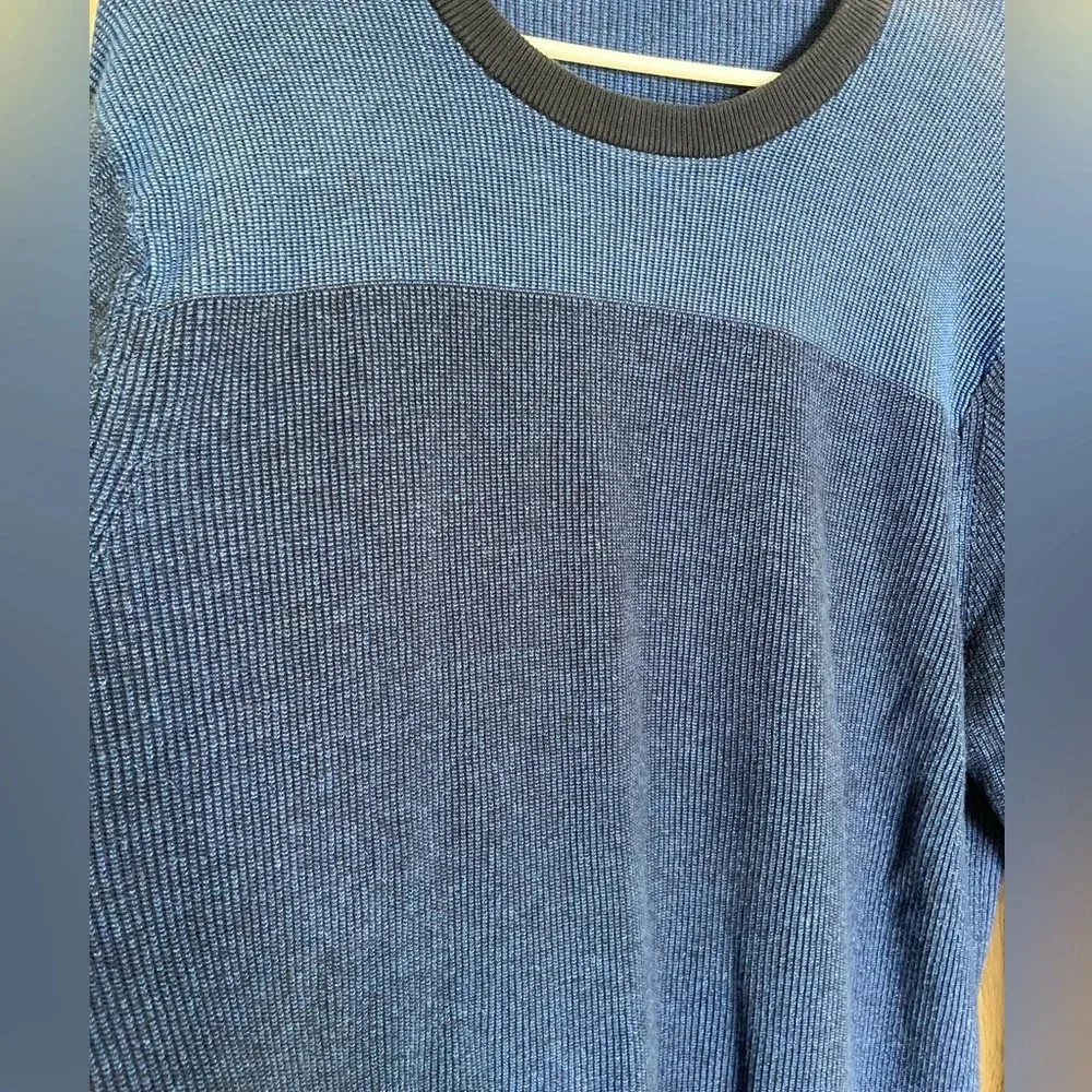 Michael Kors Sweater Mens Large 2 tone Blue Crew Neck Sweater Long Sleeve XXL